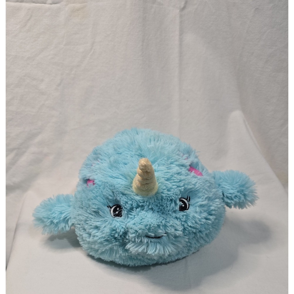 Squishable Narwhal Blue Shaggy Plush Stuffed Animal Sea Creature Toy 7 Inch